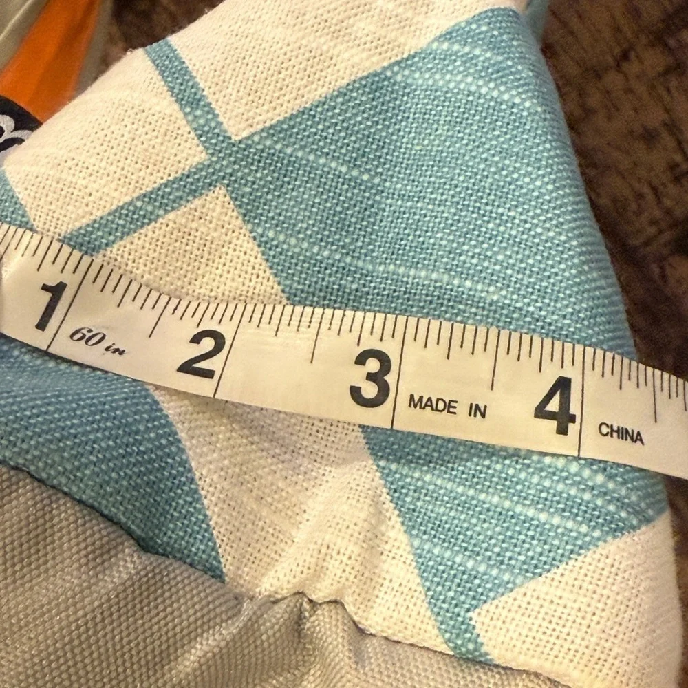 Blue and White Patterned Tote with Pouch